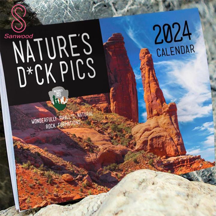 2024 Wall Calendar 2024 Nature's Cock Shots Calendar Monthly Planner with Extra Writing Space Thickened Paper Hangable Design Funny Calendars for Southeast Asian Buyers to December 2024 Calendar
