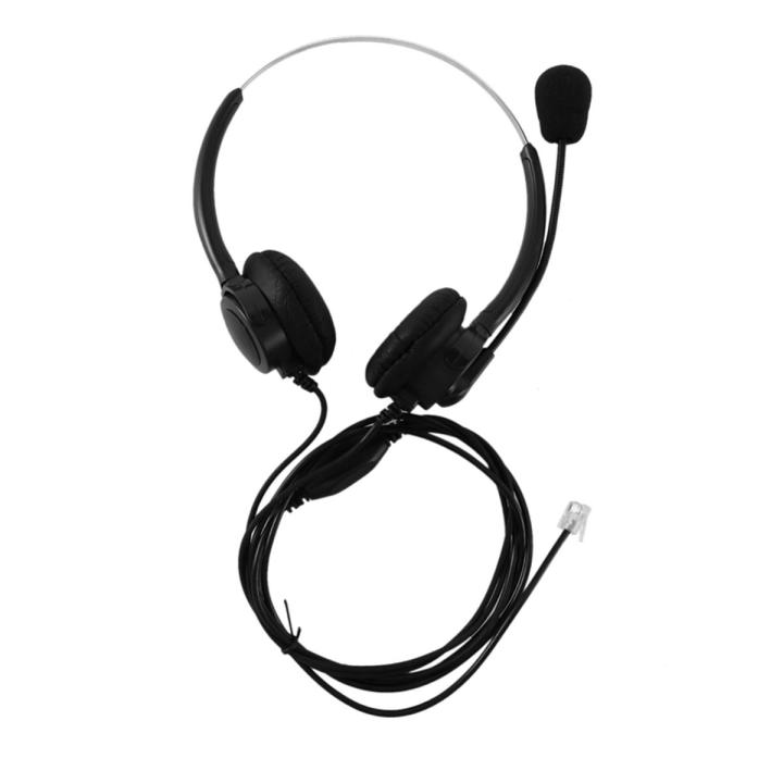 VH500D RJ9 Bilateral Headphone Hands-Free Call Center Corded with Mic