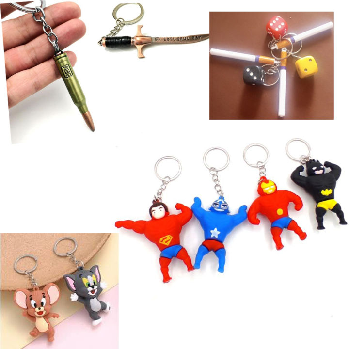 Doll Key Ring Super hero Sward-key Super men bed men Cigrate Tom jerry
