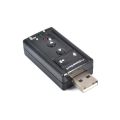 Mini External USB Sound Card 7.1 CH 3D Audio Adapter With 3.5mm Headset For PC Notebook-1 Piece. 