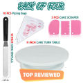 11 inch High quality Rotating Cake Turntable, 3Pcs Cake Creem Scraper Spatula Set, 10Pcs Disposable Piping Bags , Decorating Turn Table. 