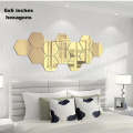 EVENTO 3D Acrylic Mirror Golden Hexagon | Acrylic Wall Decoration Items for Home Decor and Living Rooms Decoration Items for Wall Decor Ideas | Mirror Stickers for Bedrooms Offices and for Gift Items | Decore Items Wall Decals Decorating Items. 