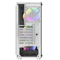 Aigo DarkFlash DK151 ATX PC Case White with 3 ARGB Fans and Changeable LED lighting on the front panel. 