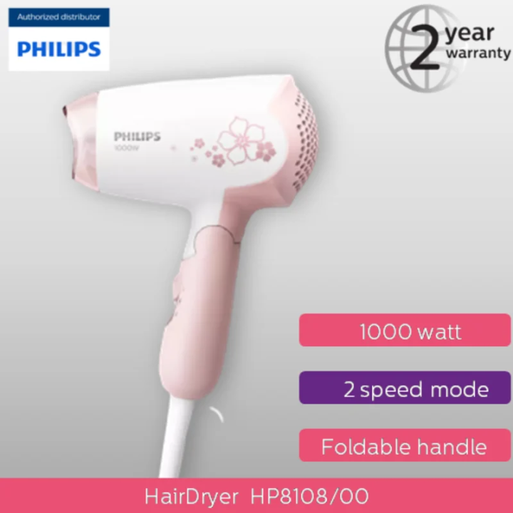 Philips Hair Dryer HP8108 00 1000W Compact Cool Hot air settings Daraz.pk