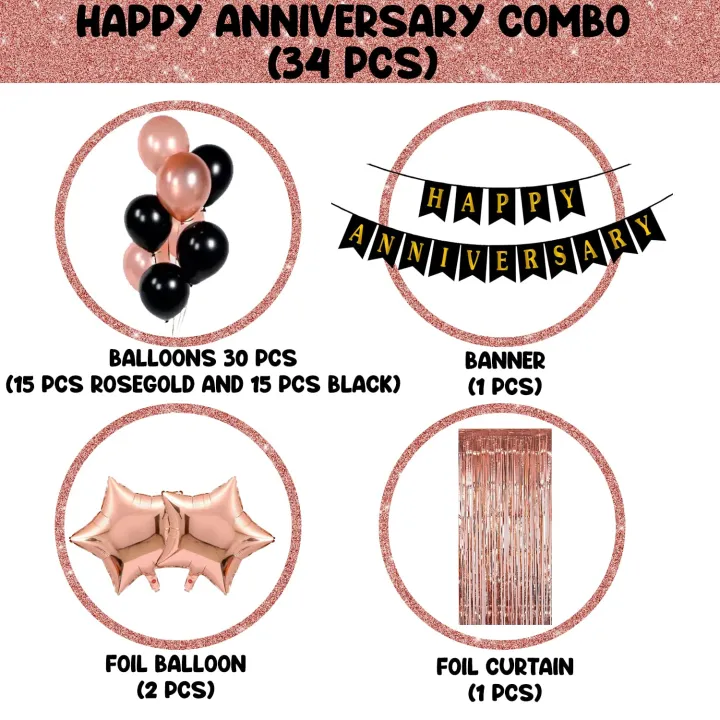 Happy%20Anniversary%20Decoration%20Theme%20set%2030%20Pcs%20Balloons%20(%2015%20Rose%20Gold%20+15%20Black%20Balloons%20)%201%20Rose%20Gold%20Curtain%202%20Foil%20Star%201%20Happy%20Anniversary%20Banner%20Foil%20Balloons%20anniversary%20decoration%20items%20For%20Bedroom%20-%20Image%203