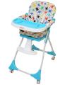 Compact Baby High Chair with Tray & Wheels (Blue). 