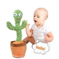 Rechargeable dancing cactus toy with 120 Songs Plush Funny Electronic Singing Dancing Cactus Shaking Cactus Lightning, Wriggle Twisting Cactus Cute Plush Toy Education Toy for Children Playing Birthday Gift and Home Decoration Kids Toy. 