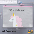 Cute Rainbow Unicorn Transparent pencil case organiser | Cute stationary items for girls. 