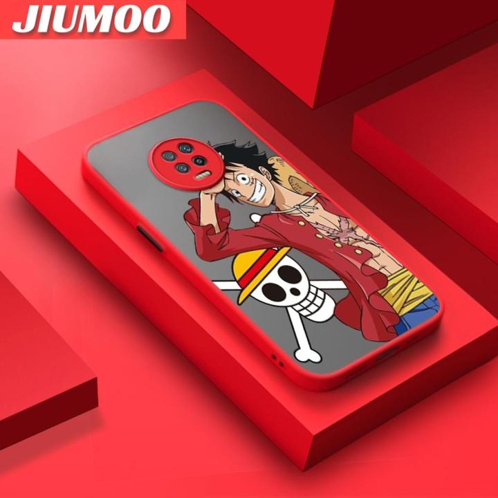 JIUMOO For Infinix Note 7 Infinix X690 Case Fashion Tide Cool Boy Frosted Transparent Back Cover Lens Camera Protect Phone Case Silicone Edge Full Cover Casing Hard Cases