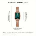 GEDI Women's Retro Rectangle Pointer Quartz Watch Elegant Fashion Analog Stainless Steel Wrist Watch. 