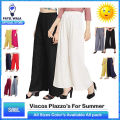 ⭐Pack of 2⭐Pure Soft Viscose Rayon
Palazzo Pants for Women I Relaxed Fit Flared
Pajama Bottoms  Daily Wear Stylish Plain
Palazzo Trousers  Cotton Jersey Feel Wide
Leg Loose Plazo  Regular Fit Ladies Trousers
for Home, Work & Casual Outfits Flapper. 