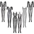 Seamless Full Body Suit For Women Nighty Net Stocking Ladies Body Stockings for Women Stretchable in Free Size Black Stockings Fits All in Random Design. 