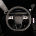 For Model 3 2024 Car Steering Wheel Cover Trim Sticker Interior Parts ABS Carbon Fiber. 