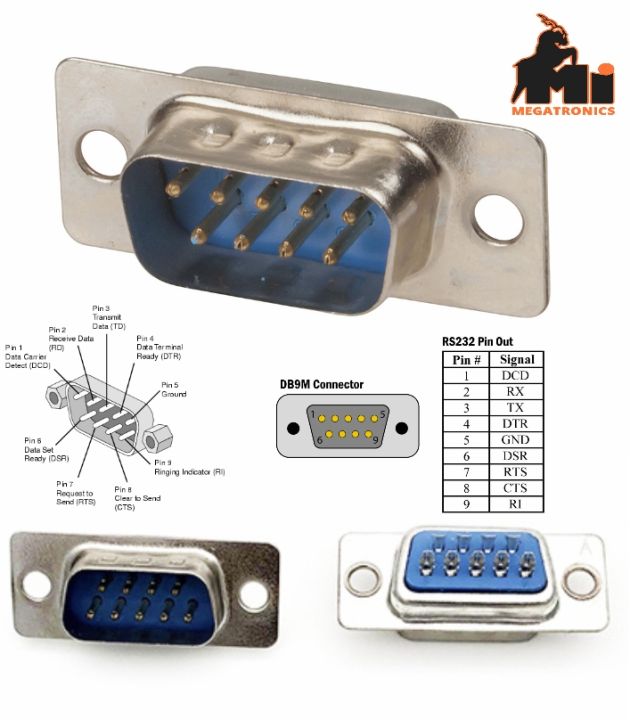 5pcs Solder Cup D-Sub Connector DB9 Male Solder Type Connector
