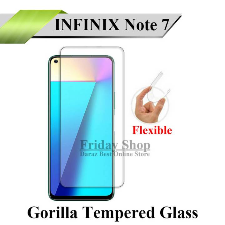 Infinix Note 7 Unbreakable Gorilla Flexible Tempered Glass Premium High Quality Screen Protector For Note 7