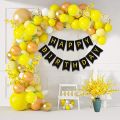 Black and yellow Birthday Theme Set Including Birthday Banner+ 20 x Balloons + Confetti Balloons-Birthday & Party Items -Birthday Supplies-Home Decor -Home Accessries. 