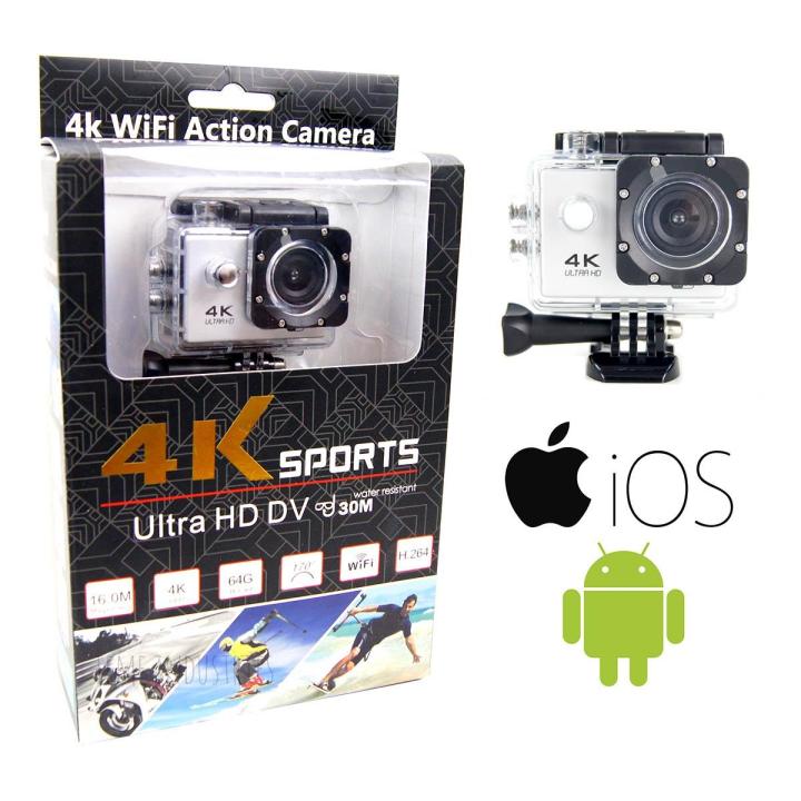 Sport Ultra HD DV 4K Action Camera 2 Inch LCD Built In Wi-Fi, 30 Meters WaterProof