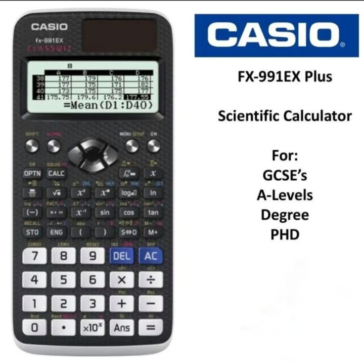 Casio FX-991EX ClassWiz Scientific Calculator 552 Functions, High-Resolution LCD, Spreadsheet Mode, Advanced Math & Science Tool