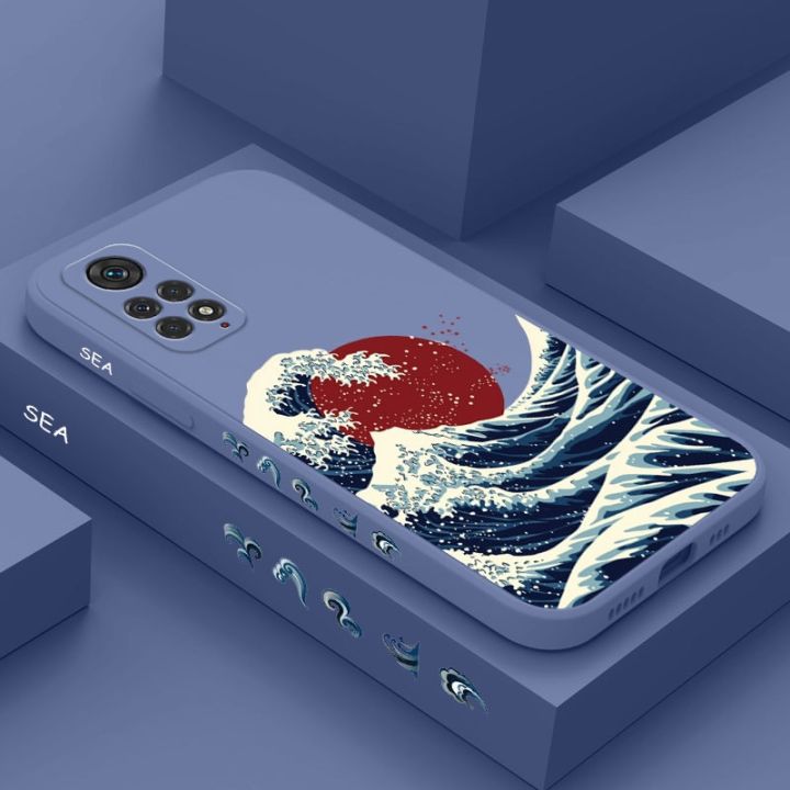 Red Sun Sea Waves Phone Case For Xiaomi Redmi Note 12 12S 11 11S 11T 10 10A 10T 10S 9T 9 8 7 Pro Plus 10C 9A 9C 9T 4G 5G Cover
