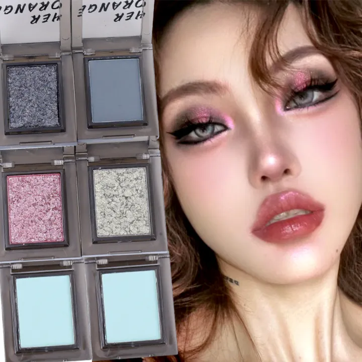 Glitter Pink Eyeshadow Palette Matte Smoky Eyes Makeup Palette Shimmer Waterproof Mini Pearlescent Sequins Eye Shadow Cosmetics