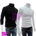 Pack Of 2 Men Boys Premium Nice High Neck Full Sleeve Stretchable Ribbed Cotton & Lycra T-Shirt Tops Sweatshirt Winter Warm Black White Free Size Every Fitter InnerWear. 