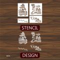 Pack of 4 Blue Willow Stencils Template Wall Scrapbooking Painting Photo Album Decor Embossing Paper Card Craft. 