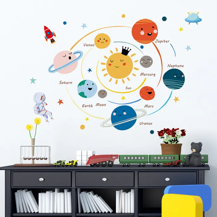 Cartoon%20solar%20system%20planets%20wall%20sticker%20child%20kids%20room%20home%20mural%20removable%20Podazz%20-%20Image%207