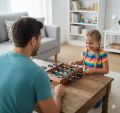 Mini Tabletop Foosball Soccer Game | Portable Wooden Table Football for Kids & Adults. 