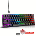 RGB Gaming Keyboard - Mechanical Keyboard Blue Switch Wired / Wireless Mini RGB Keyboard 87 Keys With & With Out Numpad - RGB Light Mechanical Keyboard Black/White - Detachable TYPE-C Wired/Wireless For Professional Gaming - Compatible With PC & Laptop. 