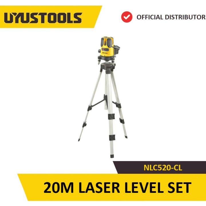 20M Precision Laser Level Set, 5 Lines Laser With Vertical & Horizontal Beams, 0-20m Range, ±1.5mm Accuracy, Auto Leveling In ≤5s Perfect For Construction, DIY, And Interior Design - UYUSTOOLS NLC520-CL