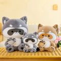 PREATY   25/30/40cm Stupid and Cute Heart to Heart Raccoon Doll Plush Toy Soft Stuffed Children's Gift. 