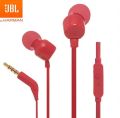 Original JBL T110 Headphone TUNE110 3.5mm Wired Earphone Stereo Earbud Pure Bass Sports Headset In-line Control Handsfree HD Mic. 