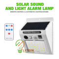 LYTZON Solar Alarm with Motion Detector, Outdoor Farm Anti-Theft Infrared Wireless Induction. Sound and Light Alarm, High Volume,3 Working Modes to Switch, Security Solar Lamp for Farm ,Barn, Villa, Yard, Garden. 