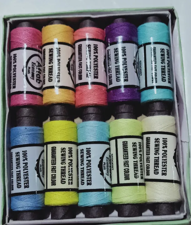 Sewing%20Machine%20Thread%2010%20Spools%20Multi%20Colour%20Box%20100%25%20Polyester%20Nalkii%20Dhaaga%20Reel%20-%20Image%203