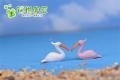 2 Pieces Flamingo Lucky Bird  Figurine Ornament Miniatures Fairy Garden. 