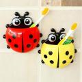 1pcs Cute Ladybug Insect Toothbrush Holder Cartoon Toothpaste Toothpaste Holder Wall Suction Cup Toothbrush Container. 