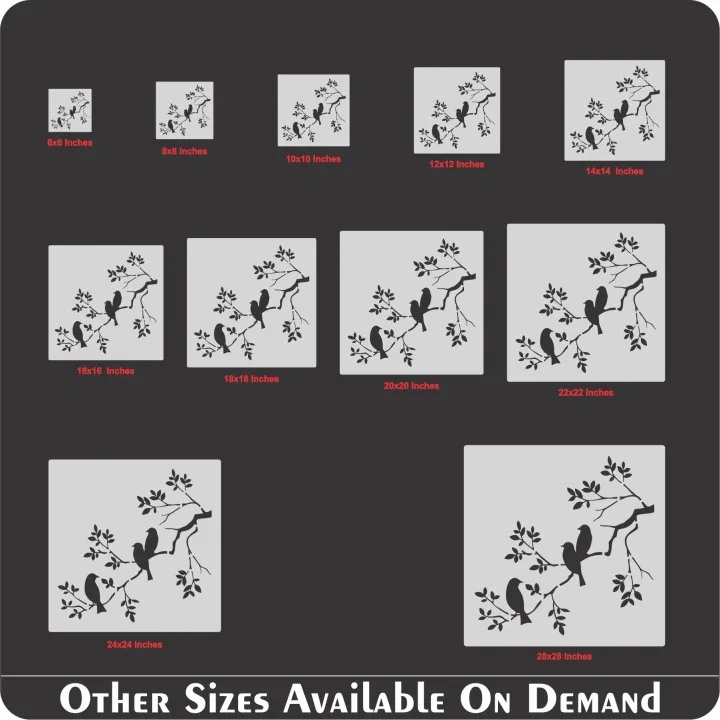 Birds%20On%20A%20Branch%20Wall%20Stencil%20Used%20for%20Wall,%20Wood,%20Fabrics%20Decoration%20Card%20Template%20Id%20508%20-%20Image%207