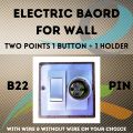 Electric Extension Board Wall Electric Board High Quality PVC Box & Fibar Sheet Piano Switch Sockets (2 Points) | Electric Extension Board Wall Board - High-Quality PVC Box, Fiber Sheet, Piano Switch Sockets (2 Points) for Home & Office Use. 