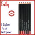 6 Emily Lip Pencil Lip Liner Eye Liner Pencil Set 6 Pieces 6 Emily Lip Pencil Lip Liner Eye Liner Pencil Set 6 Pieces. 