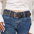 Cyberpunk Women Belts with Double Pin Buckle Light Luxury All-match Waistband. 