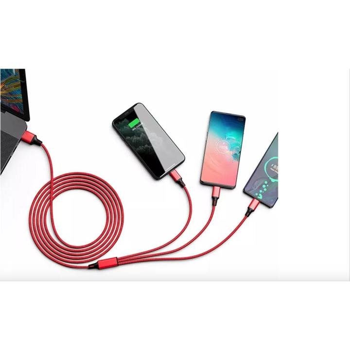 Original 3 in 1 fast charging usb cables for mobile phones | one drág three data cable for apple îphóné Android Type-C braided line usb cable 3 in 1 | Multi Function Charging Data Cable High Quality Adápter Cable For apple, type-C Use