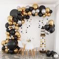 55 Pcs 9 inch Black Latex Balloons Without shinny for birthday Party Decoration Balloons wedding school and college function. 