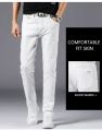 White Cotton Jeans Pants for Boys. 