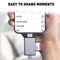 PULUZ- 7 in 1 OTG SD Card Reader USB Type-C Adapter TF SD SIM PIN Storage Box PF-50 Silver Gray/PF-50 Silver/PF-50 Black. 