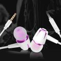 Glowing Handsfree with mic Glow In The Dark Universal 3.5mm Wired Noise Cancelling Stereo In-ear Earphones Luminous Neon Headset With Microphone Led Bass Stereo Earbuds luminous Night Lighting handfree For Phone MP3. 