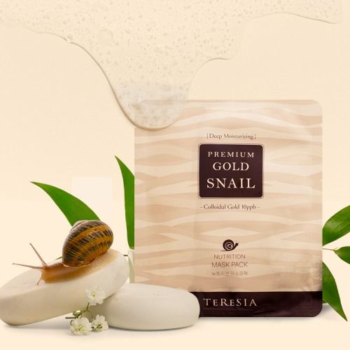 TERESIA Premium Gold Snail Nutrition Mask Pack (Set of 5 Masks) Made in Korea