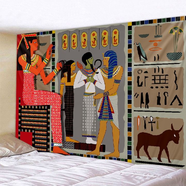 Yellow ancient Egyptian retro tapestry tapestry wall hanging old culture printed Hippie Egyptian tapestry wall cloth home decora
