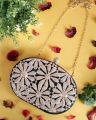 Flower Fancy Clutch for girls with long chain bridal clutches for girls fancy clutches for girls  wedding metal clutch. 