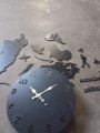 World Map Wall Clocks Modern Design 3D Digital Hanging Clock. 
