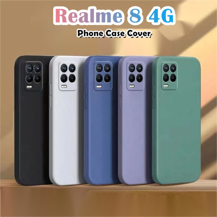 Original For Realme 8 4G Silicone Full Cover Case Dirt resistant Phone Case Cover